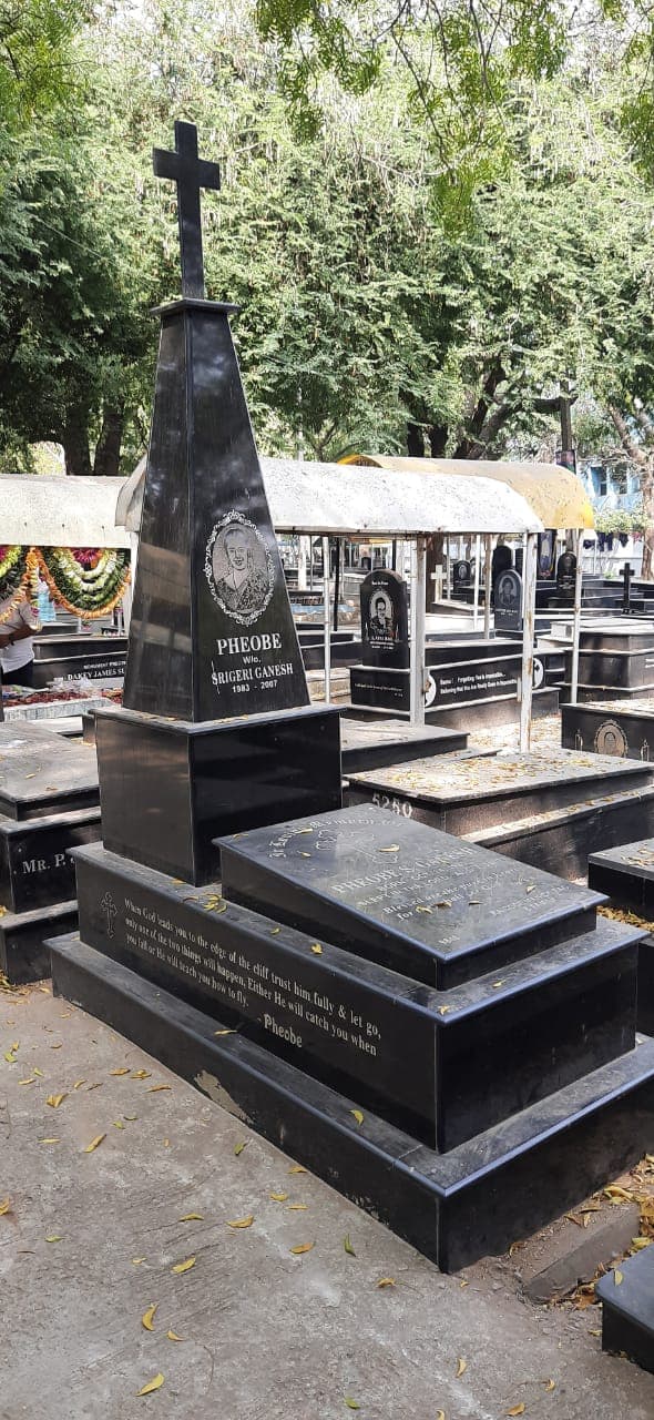 Full Black Granite Kerb Memorial with Ledger Bed #9720211172